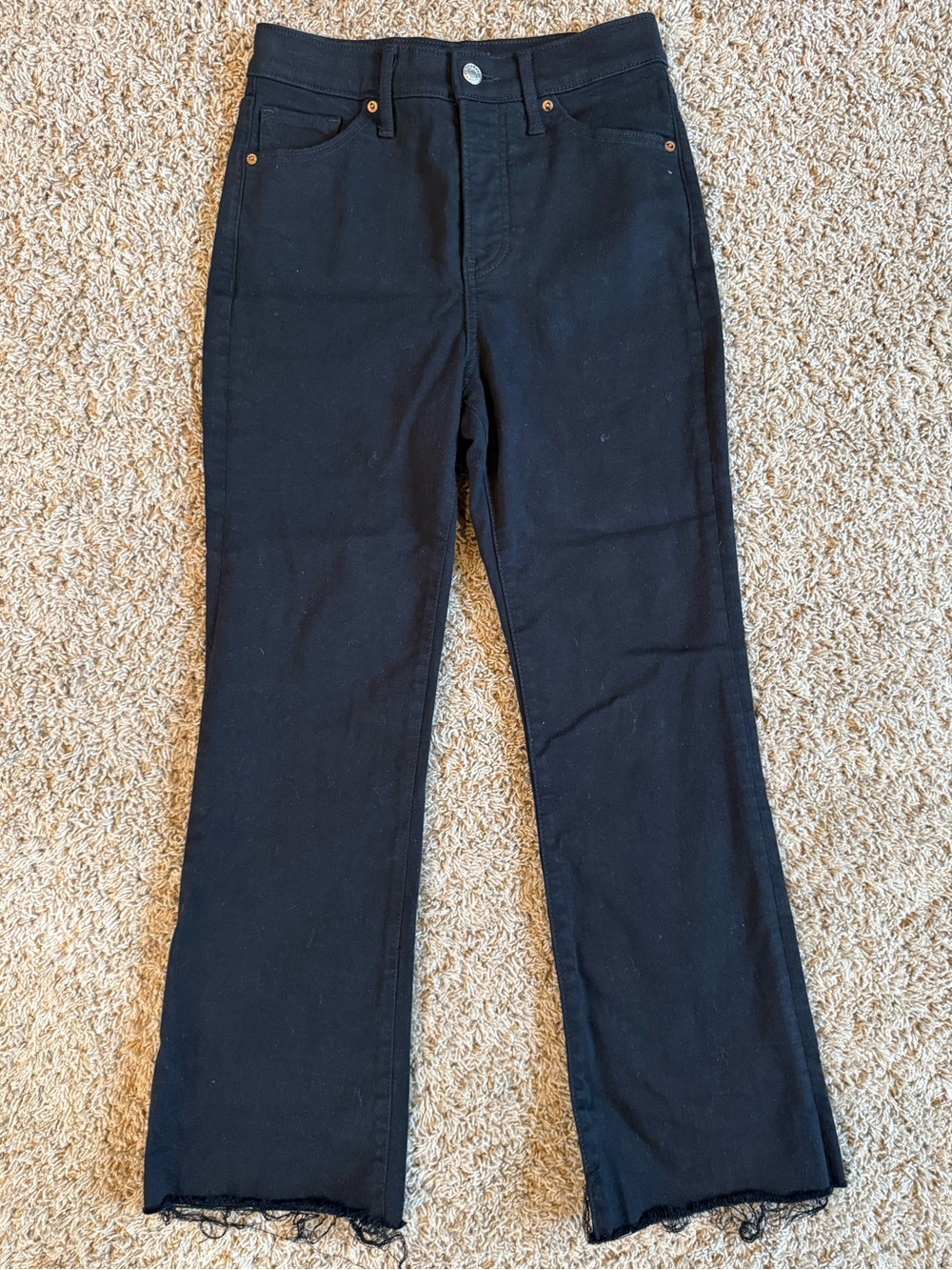 Express high rise cropped flare hyper stretch jeans